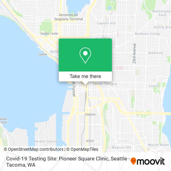 Covid-19 Testing Site: Pioneer Square Clinic map