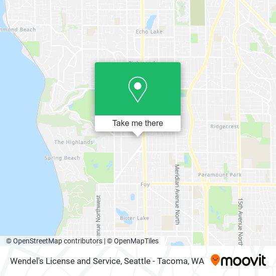 Wendel's License and Service map
