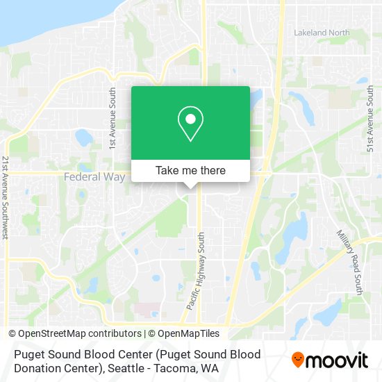 Mapa de Puget Sound Blood Center
