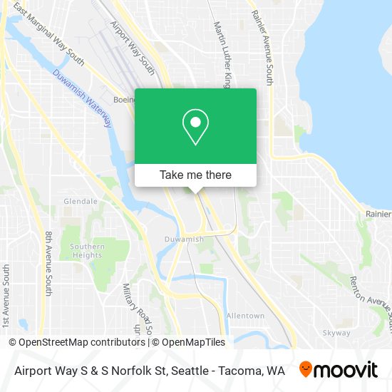 Mapa de Airport Way S & S Norfolk St