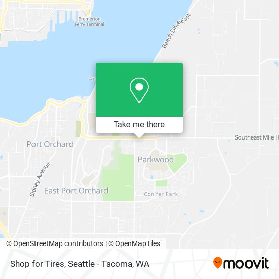 Shop for Tires map