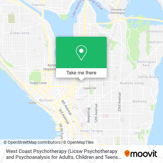 Mapa de West Coast Psychotherapy