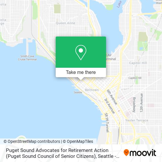 Mapa de Puget Sound Advocates for Retirement Action (Puget Sound Council of Senior Citizens)