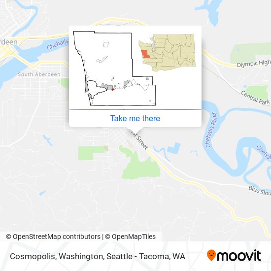 Cosmopolis, Washington map