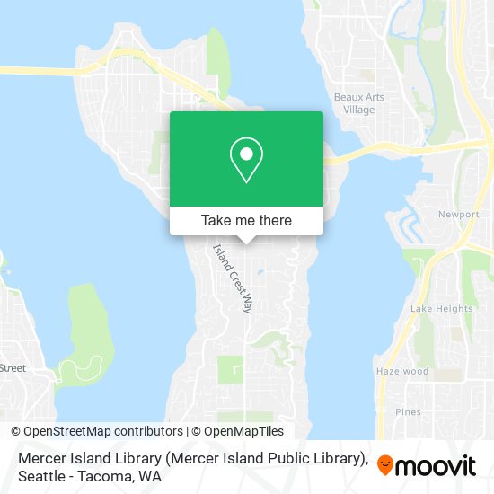 Mercer Island Library map