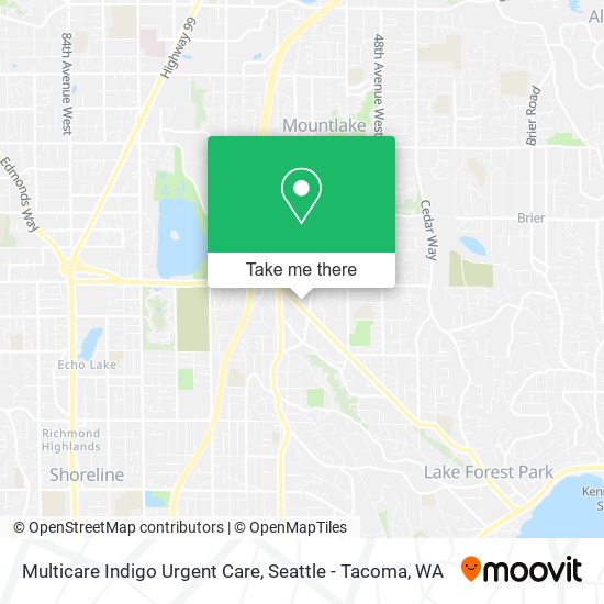 Mapa de Multicare Indigo Urgent Care