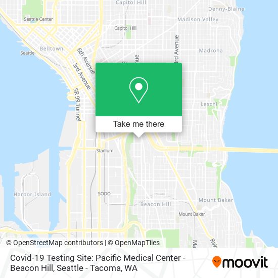 Mapa de Covid-19 Testing Site: Pacific Medical Center - Beacon Hill