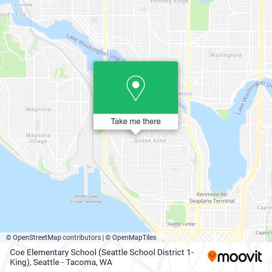 Coe Elementary School (Seattle School District 1-King) map