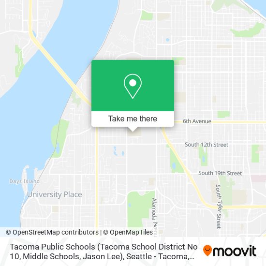Mapa de Tacoma Public Schools (Tacoma School District No 10, Middle Schools, Jason Lee)
