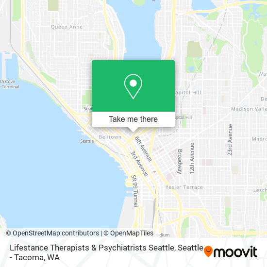 Mapa de Lifestance Therapists & Psychiatrists Seattle