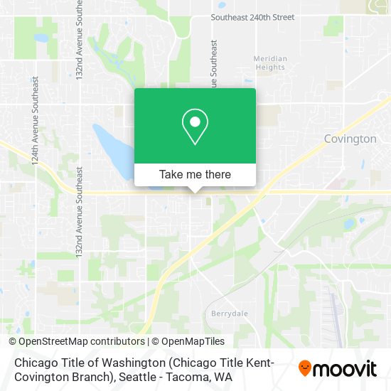 Chicago Title of Washington (Chicago Title Kent-Covington Branch) map