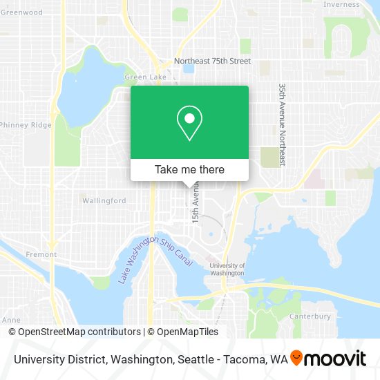 University District, Washington map