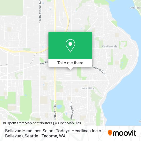 Bellevue Headlines Salon (Today's Headlines Inc of Bellevue) map