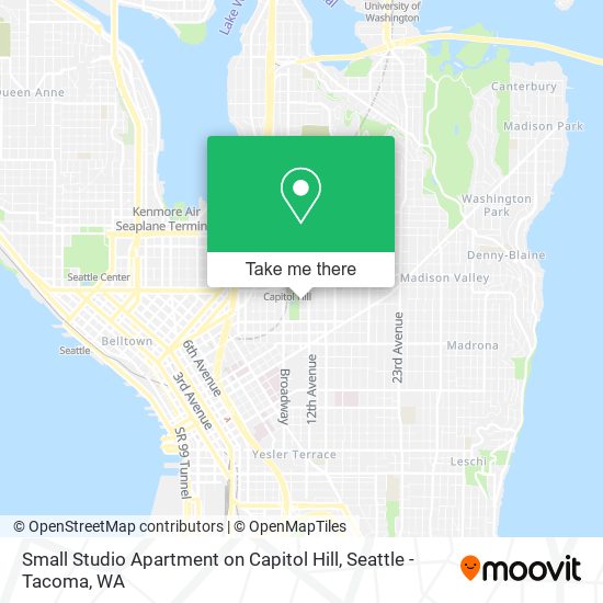 Mapa de Small Studio Apartment on Capitol Hill