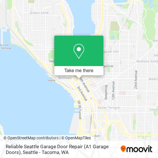 Mapa de Reliable Seattle Garage Door Repair (A1 Garage Doors)