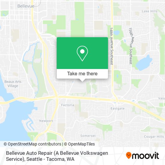 Bellevue Auto Repair (A Bellevue Volkswagen Service) map