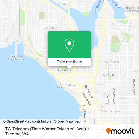 Mapa de TW Telecom (Time Warner Telecom)