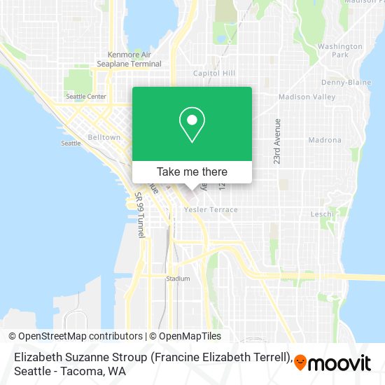 Mapa de Elizabeth Suzanne Stroup (Francine Elizabeth Terrell)