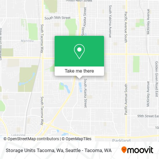 Storage Units Tacoma, Wa map