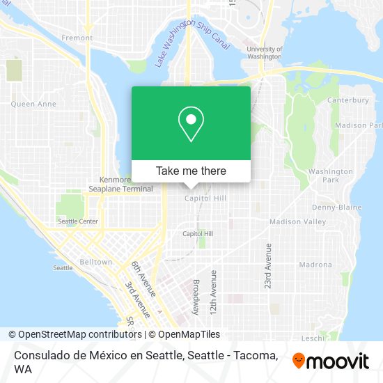 Consulado de México en Seattle map