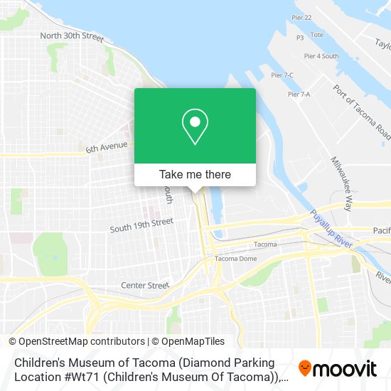 Children's Museum of Tacoma (Diamond Parking Location #Wt71 (Children's Museum Of Tacoma)) map