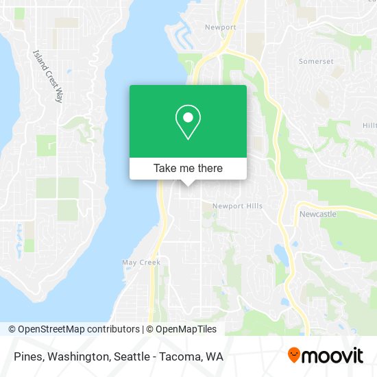 Pines, Washington map