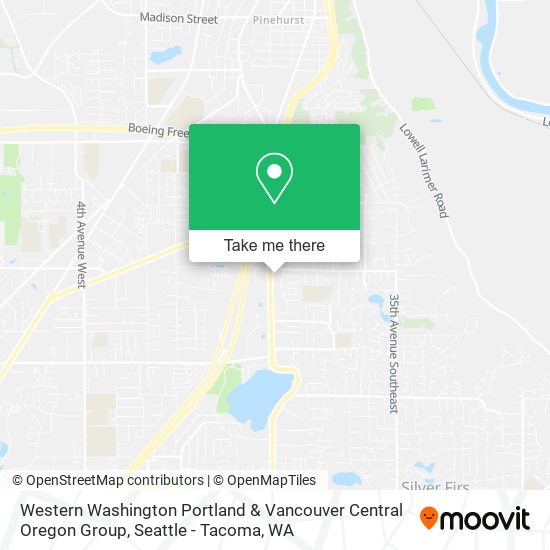 Mapa de Western Washington Portland & Vancouver Central Oregon Group