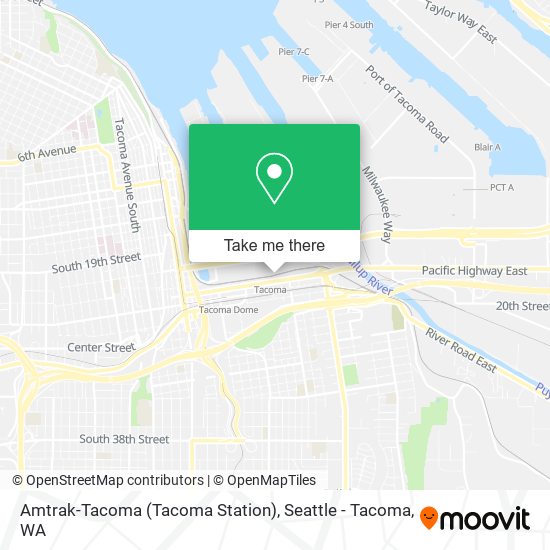 Mapa de Amtrak-Tacoma (Tacoma Station)