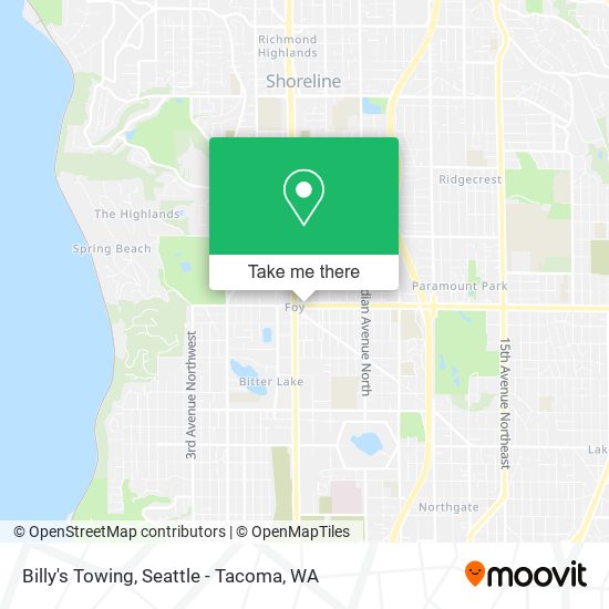 Billy's Towing map