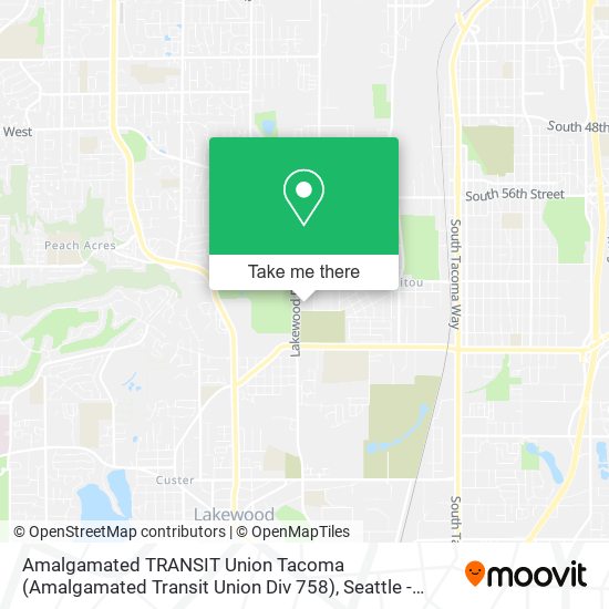 Amalgamated TRANSIT Union Tacoma (Amalgamated Transit Union Div 758) map