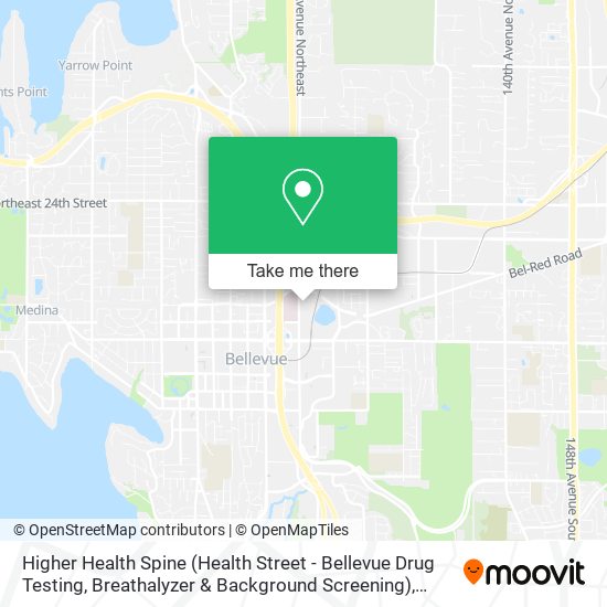 Mapa de Higher Health Spine (Health Street - Bellevue Drug Testing, Breathalyzer & Background Screening)