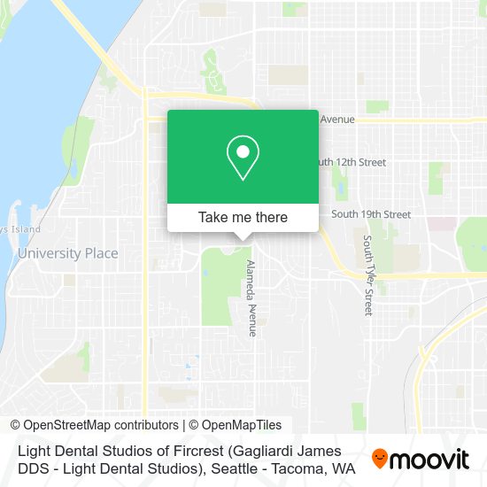 Light Dental Studios of Fircrest (Gagliardi James DDS - Light Dental Studios) map