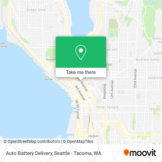 Auto Battery Delivery map