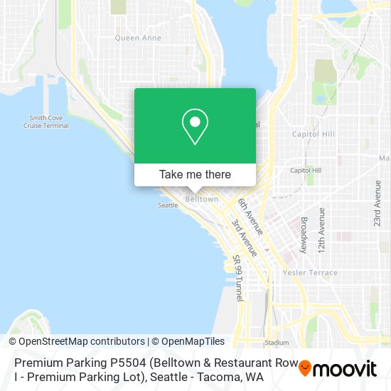 Mapa de Premium Parking P5504 (Belltown & Restaurant Row I - Premium Parking Lot)