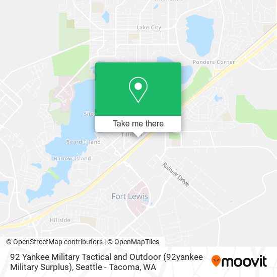 92 Yankee Military Tactical and Outdoor (92yankee Military Surplus) map