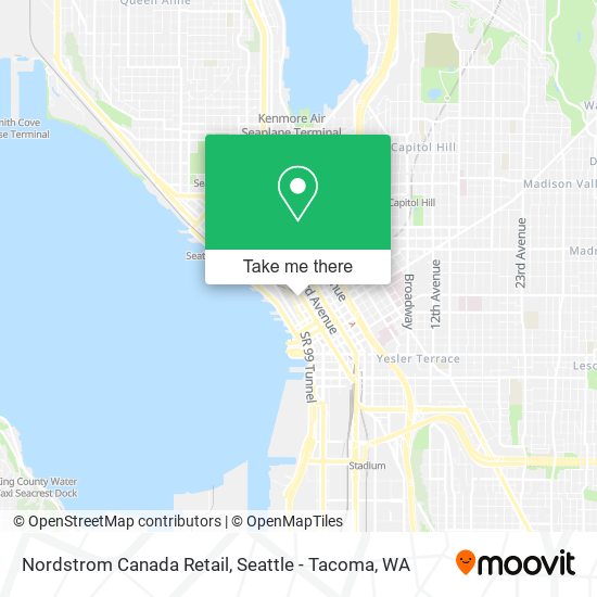 Nordstrom Canada Retail map