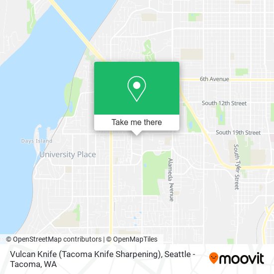 Mapa de Vulcan Knife (Tacoma Knife Sharpening)