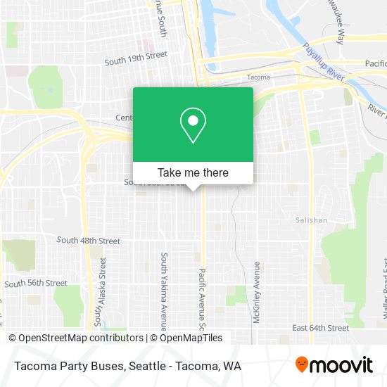 Tacoma Party Buses map