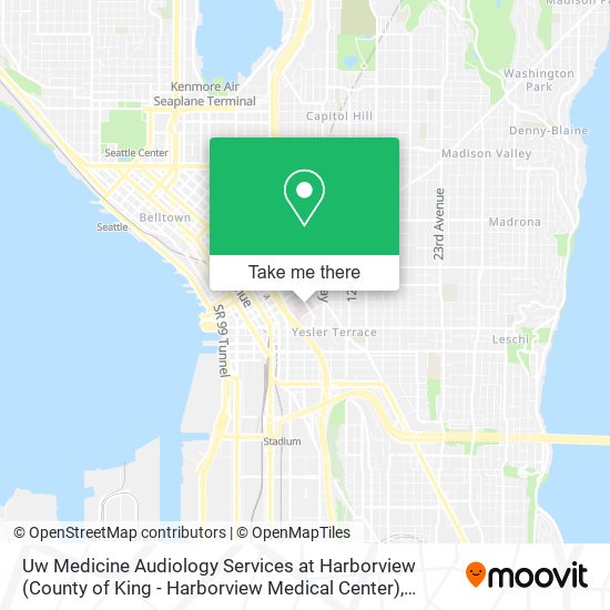 Mapa de Uw Medicine Audiology Services at Harborview (County of King - Harborview Medical Center)