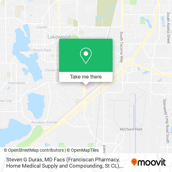 Mapa de Steven G Duras, MD Facs (Franciscan Pharmacy, Home Medical Supply and Compounding, St CL)