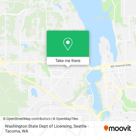 Washington State Dept of Licensing map