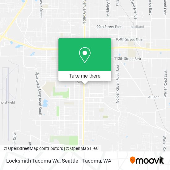 Mapa de Locksmith Tacoma Wa