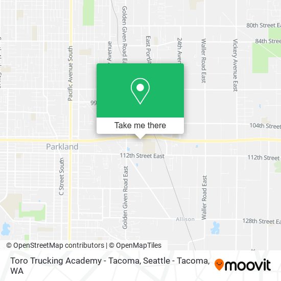 Mapa de Toro Trucking Academy - Tacoma