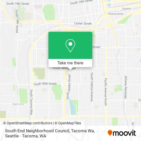 Mapa de South End Neighborhood Council, Tacoma Wa