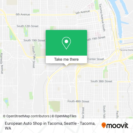 European Auto Shop in Tacoma map
