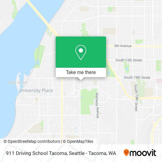 Mapa de 911 Driving School Tacoma