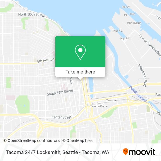 Tacoma 24/7 Locksmith map