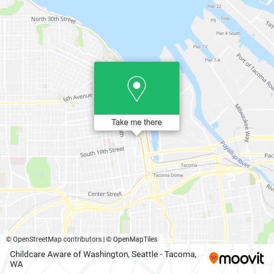 Mapa de Childcare Aware of Washington