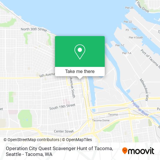 Operation City Quest Scavenger Hunt of Tacoma map