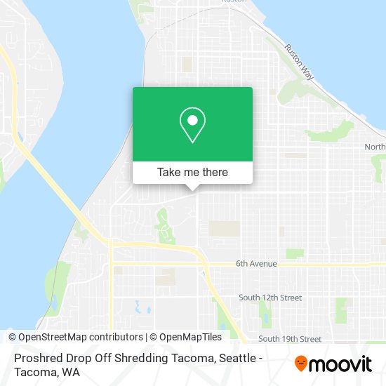 Mapa de Proshred Drop Off Shredding Tacoma